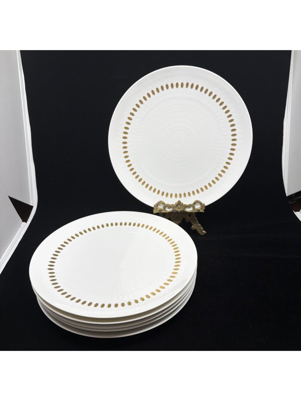 Rosenthal Continental R2035 Romance Gold 6 Dinner Plates 9 3/4" Germany